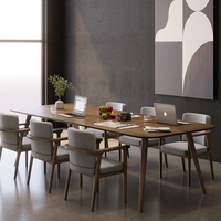 Table de travail rectangulaire simple et moderne en bois massif Table d'établi chaise de bureau combinaison pour salon longue conférence