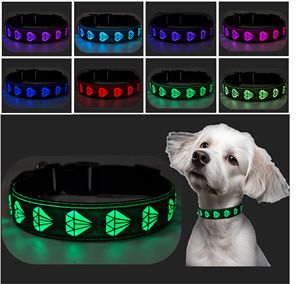 Hot Selling Comfortable Rubber Polyester Webbing 3D <b>Dog</b> Paw Pattern USB Rechargeable Pet LED <b>Collar</b> - Product Image 6