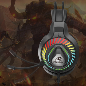 Casque de jeu Kakusiga circum-auriculaire avec microphone et éclairage RGB pour PC - Product Image 4