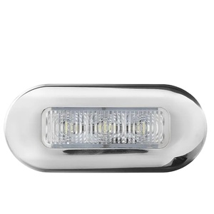 Luz de Marcador LED de 12V y 3 LED para Barco, Yate, Marina, Grande, Impermeable, Luz de Cortesía LED Azul Ámbar Fría, Luz de Señal de Giro para <span class=keywords><strong>Escaleras</strong></span> y Cubiertas - Product Image 1