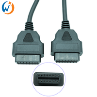 OBD2 Universal en ángulo recto OBD II OBD2 16 pines macho a doble hembra divisor extensión Y Cable para coches
