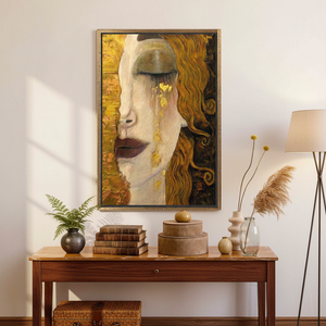 Elegant Gustav Klimt Canvas Print - The Golden Tears Artwork,GOLD <b>FRAMED</b> CANVAS - Product Image 3