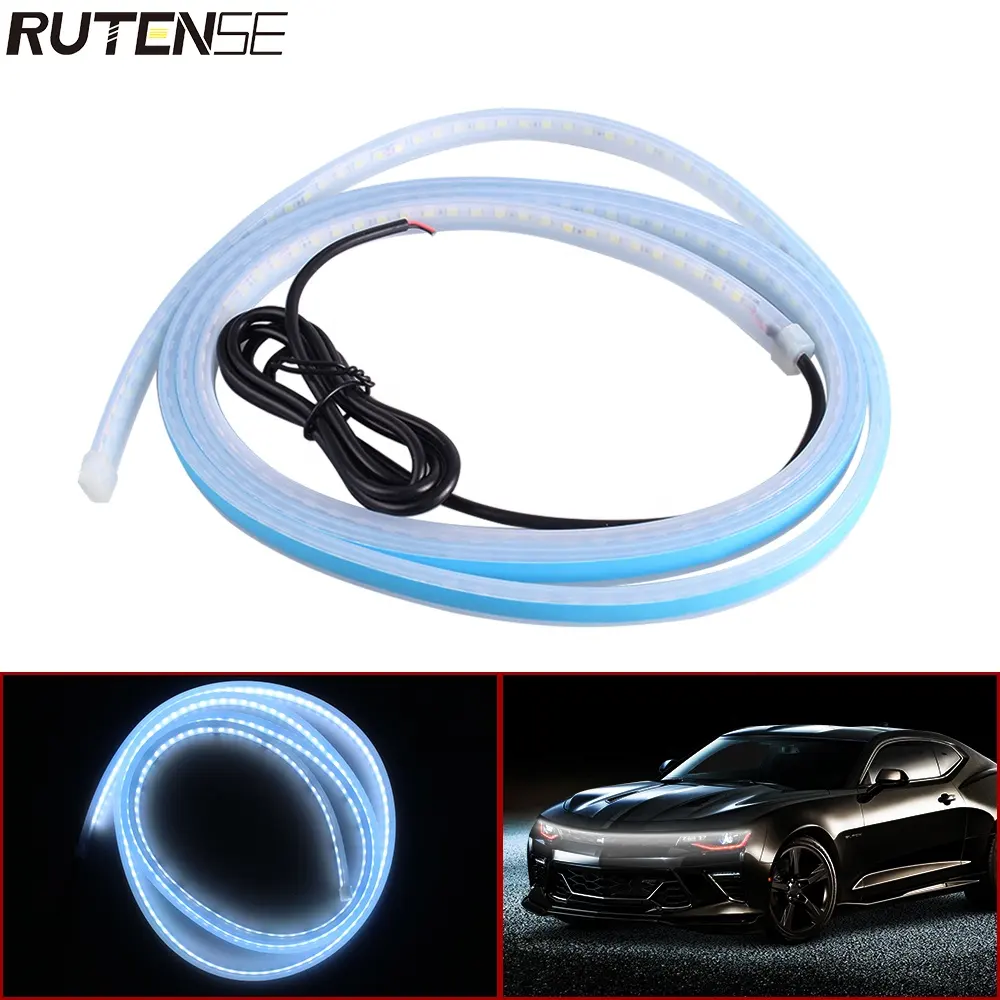 RUTENSE Flowing LED Headlight Strip Accessories RGB Daytime Running Light LED Car Light Strip Flexible