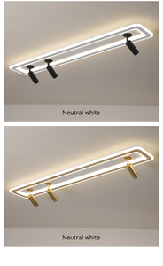 Nouveau plafonnier Led moderne pour éclairage d'intérieur de salon, bande blanche en acrylique avec projecteur - Product Image 2