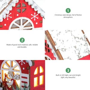 Adorno Navideño de Madera con Luces LED para Escritorio, Casas Navideñas de Madera Brillantes, Adornos Colgantes para Árbol de Navidad, Navidad 2025 - Product Image 2