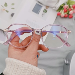 Gafas de vista azules CR-39 de montura completa para mujer 2087 con lentes transparentes, tamaño de montura mediano, puente mediano, patrón sólido, antiluz azul, ópticas - Product Image 2