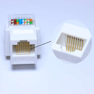 Adaptateur de connecteur jack trapézoïdal <span class=keywords><strong>RJ45</strong></span> Cat5e sans outil avec schéma de câblage à code couleur Snap in Stand Face Plate Modular Jack <span class=keywords><strong>Rj45</strong></span> - Product Image 2