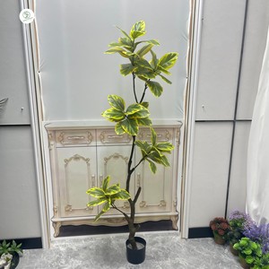 Palma Banyan Artificiale per Interni ed Esterni, Piante in Vaso, Erba Verde e Gialla, Decorazione per Casa e Ufficio, Ideale per Piccoli Spazi - Product Image 3