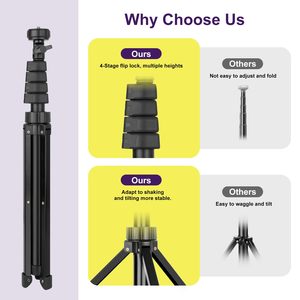 1.6m nhanh chóng thiết lập khóa chân máy đứng chất liệu sắt 62 inch Selfie Stick chân máy với điện thoại di động chủ - Product Image 3