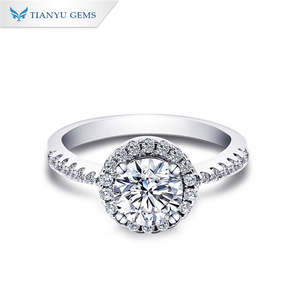 Anillo de Compromiso de Plata 925 con Diamante Moissanita de Corte Redondo de 0.5CT 1CT de Lujo Tianyu, Joyería de Boda, Regalos - Product Image 1