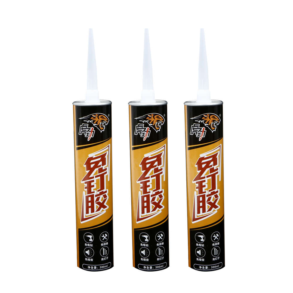 Mastic en Silicone blanc facile à utiliser, séchage rapide, pas plus de clous avec une forte fixation