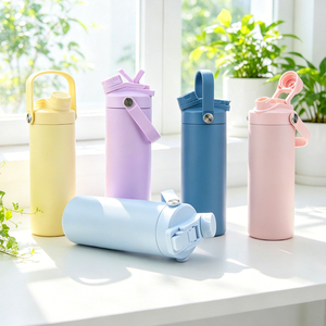 Wholesale 18oz Double Wall Insulated <b>Flask</b> 304 Stainless Steel Water Bottle with <b>2</b>-in-1 Straw & Chug Lid - Product Image 1