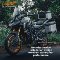 Ensemble de trois valises LOBOO pour moto, en alliage d'aluminium, étanches, avec valises latérales et coffre arrière pour Benelli TRK702/702X, pour voyages modifiés