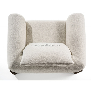 Juegos de sofá <span class=keywords><strong>y</strong></span> sillón de sala de estar de tela suave personalizada de fábrica FERLY, sofá italiano, sillón con patas de madera - Product Image 4