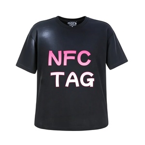 Camiseta Oversize de Algodón Grueso con Hombros Caídos y Corte Cuadrado para Hombre, Estilo Hip Hop, Tallas Grandes, con Escaneo NFC, para Dropshipping - Product Image 2