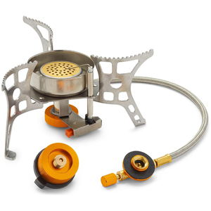 Réchaud à gaz portable pliable en acier inoxydable ultraléger à brûleur unique pour camping et cuisine - Product Image 1