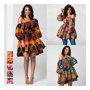 2023 Hot Sale Wholesale Custom Printed Off Shoulder Plus Size <strong>Women's</strong> <strong>Dresses</strong> Clothing Kitenge <strong>Dress</strong> <strong>for</strong> Lady - Product Image 2