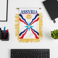 Drapeau d'Assyrie, fanion assyrien double face, mini-drapeaux suspendus, polyester de haute qualité, impression numérique, logo couleur personnalisé, extérieur