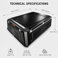 Bâche de benne manuelle rétractable en alliage d'aluminium pour Toyota Revo Double Cab 2015-2024, configuration Touring