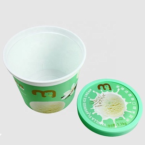Seau à glace personnalisé avec motif imprimé 3800 ml (133 oz) – Contenant de stockage pour aliments surgelés, yaourts – Récipients ronds commerciaux en PP injecté - Product Image 6
