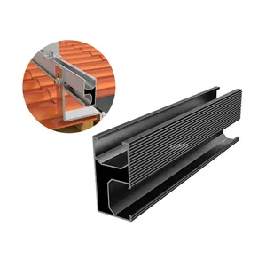 Corigy Black Anodized Aluminum Photovoltaic Accessories Solar Panel Mounting Rail For Ground And Rooftop