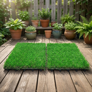The turf tile 300 x 300 mm easy install waterproof no tools interlocking <b>deck</b> tiles decoring balcony garden way indoor outdoor - Product Image 4