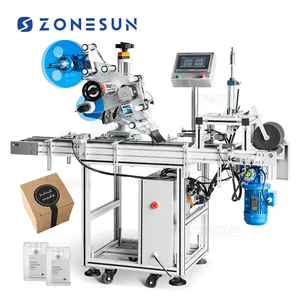 ZONESUN ZS-TB831ST آلة وضع الملصقات الآلية على الأفقية والعلب المسطحة والعلامات الملصقة من الثلاثة جوانب