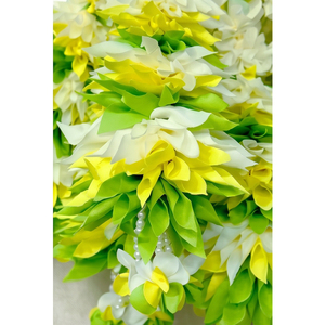 Artificial <b>White</b> Yellow Green Flower Garland Decorative <b>Hanging</b> Mala for Wedding Festival Temple Home Floral Decoration - Product Image 3