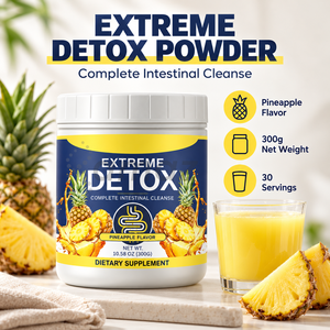 Poudre Détox Extrême Marque Blanche OEM Saveur Ananas Fibres Végétales Probiotiques Nettoyage Botanique Complément Bien-être Digestif - Product Image 1