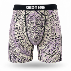 Calzoncillos Boxer para <span class=keywords><strong>Hombre</strong></span> de Marca Privada, Fabricante Original, <span class=keywords><strong>Diseño</strong></span> Geométrico Morado, Viscosa y Elastano, Antiolor, Secado Rápido - Product Image 1