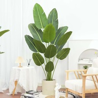 Vente en gros de plantes artificielles en plastique pour jardin ornemental tropical : bananier et oiseau de paradis