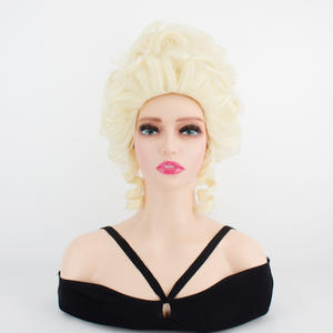 <span class=keywords><strong>Parrucca</strong></span> da 12 pollici <span class=keywords><strong>barocca</strong></span> da alveare con onda del corpo in fibra sintetica ad alta temperatura per donne - Product Image 4