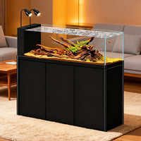 Aquarium Plantaire de Luxe Écologique en Aluminium et ABS avec Filtre Inférieur et Débordement Latéral pour Salon, Petite à Moyenne Taille