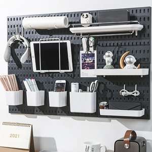 Vente en gros de kits de panneaux perforés en plastique bon marché organisateurs de panneaux perforés muraux Panneau perforé en plastique sans poinçonnage et accessoires - Product Image 2