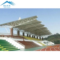 Nouvelle Tente de Terrain de Basket Extérieur 2024 avec Toit en Membrane Tissu Tendue PVDF/PTFE/ETFE pour Tribunes de Stades