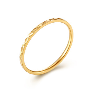 Simple Geometric Titanium Steel <b>Ring</b> 1mm For Women Wedding Jewelry Steel Color - Product Image 5