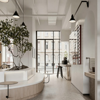 Comptoir de bar moderne pour café, vitrine à boissons avec éclairage LED, design personnalisé pour barista