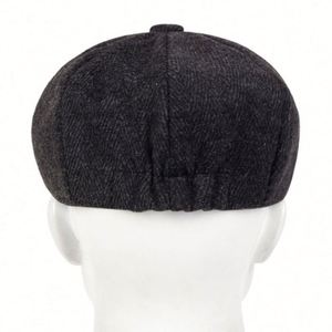 Nouveau Chapeau Gavroche Littéraire Vintage Style Anglais 2025 – Chapeau Gavroche Tendance à 8 Panneaux, Béret à Carreaux Foncés pour Hommes - Product Image 5