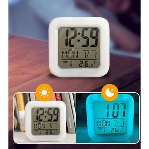 Colorful LED Backlit Desktop Perpetual <b>Calendar</b> Alarm Clock Square Home <b>Electronic</b> Desk Clock with LED Backlight - Product Image 6