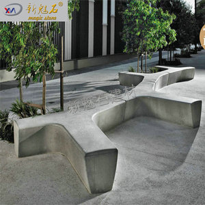 New Magic Stone Outdoor <b>Cement</b> Bench Custom Irregular Shape Modern Landscape Art Plaza Furniture 3cm Thickness - Product Image 1