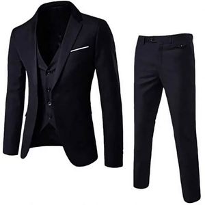 Wholesale Gray Black Formal <b>Suit</b> 3-Piece Blazer Vest Pants Slim Fit 1-<b>Button</b> Men's Tuxedo Wedding Velour Notched Collar USA - Product Image 4
