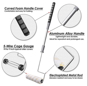 Kit de <span class=keywords><strong>rodillos</strong></span> de pintura <span class=keywords><strong>para</strong></span> casa de 6 uds. Marco de rodillo extensible de 9 pulgadas con 5 cubiertas de repuesto de microfibra y rodillo de pintura ajustable - Product Image 5
