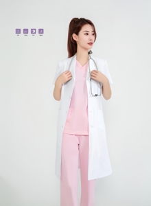 Blouse de laboratoire longue anti-rides pour femmes, coupe ajustée, blouse médicale blanche, adaptée aux cliniques, laboratoires, salons de beauté. - Product Image 3