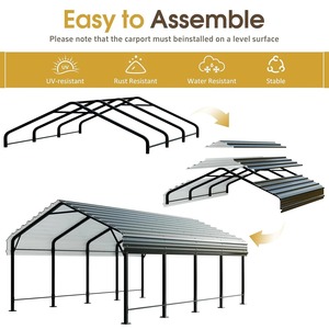 Offre Spéciale : Kits de <span class=keywords><strong>Carport</strong></span> et Gazebo en Aluminium Personnalisés, Style Moderne et Simple avec Toit Arqué Extérieur pour Stationnement de Voitures et Garages - Product Image 4