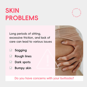 Crème pour les fesses QUIYUM à la rose musquée, soulage les inquiétudes liées aux fesses, éclat de jeunesse, crème de massage à la caféine et au beurre de karité - Product Image 3