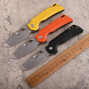 Couteau pliant à manche en <span class=keywords><strong>acier</strong></span> G10 <span class=keywords><strong>14C28N</strong></span>, couteau de poche de pêche EDC de survie en plein air à haute dureté - Product Image 4