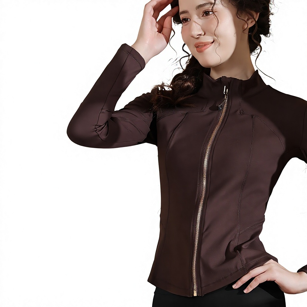 Womens Fitness Outerwear Antistatic Nylon Spandex Moisture-Wicking Running Sports Long-Sleeve Top Pilates Yoga Quick-Drying