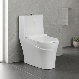 WC monobloc intelligent et luxueux en or avec chasse d'eau siphonique pour projets de salles de bain haut de gamme - Product Image 2