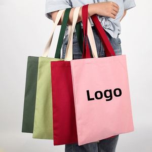 Bolsa de Lona 100% Algodón, Bolsa de Compras de Lona con Logotipo Personalizado, Bolsa de Lona Portátil para Compras, Publicidad, Regalo, DIY - Product Image 1