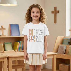 T-shirt chrétien pour femme FOXA, motif biblique « Dieu dit que tu es », en jersey de coton, coupe classique, chemise inspirante - Product Image 6